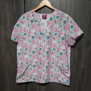 Divine Curves Breast Cancer Awareness Scrub Top